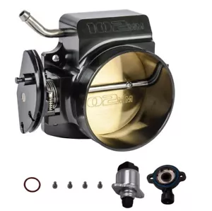 Cuerpo del acelerador GM LS 102 mm 4 pernos + TPS IAC para GM LS1 LS2 LS6 LS7 LSX negro aluminio - Imagen 1 de 2
