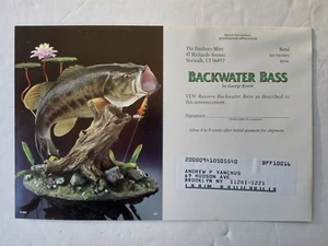 BACKWATER BASS George Kruth Danbury Mint RESERVATION APPLICATION Form ONLY! - Picture 1 of 9