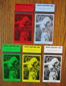 LIVE MODEL GIRLIE SET OF 5 MATCHBOOK MATCHCOVERS: 1996 MERRY CHRISTMAS -B12 - Picture 1 of 1