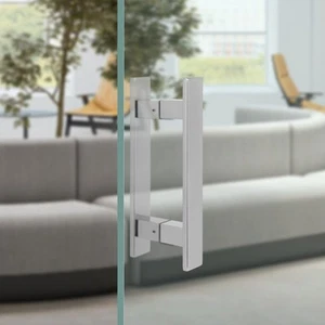 H-shaped Sliding Door Pull Handle, Double Sided Push Pull Door Handle, Silver - Picture 1 of 11