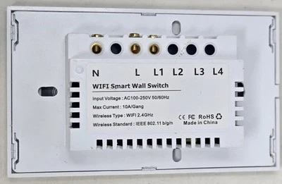 TUYA WIFIRF Wall Light Control 1/2/3/4 Gang US Glas Touch Switch+Remote Untested - Image 1 of 4