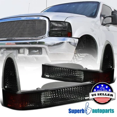 Fits 1999-2004 Ford F250 F350 F450 2000-2004 Excursion Smoke Corner Lights Foto 1 de 4