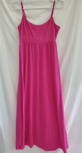 Old Navy Slip Dress Women's MEDIUM Fuchsia Pink Maxi Spaghetti Straps Size M - Picture 1 of 9