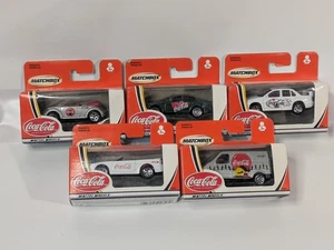 LOT OF 5 COCA COLA 1/64TH 2002 MATCHBOX TRUCKS & CARS New - Picture 1 of 8