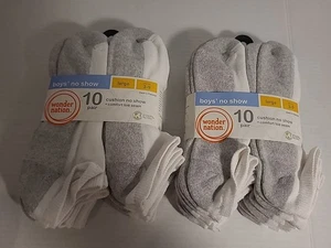 Wonder Nation Boys Cushioned No Show Ankle Socks,(2) 10 Packs (Shoe size 3-9) - Picture 1 of 5
