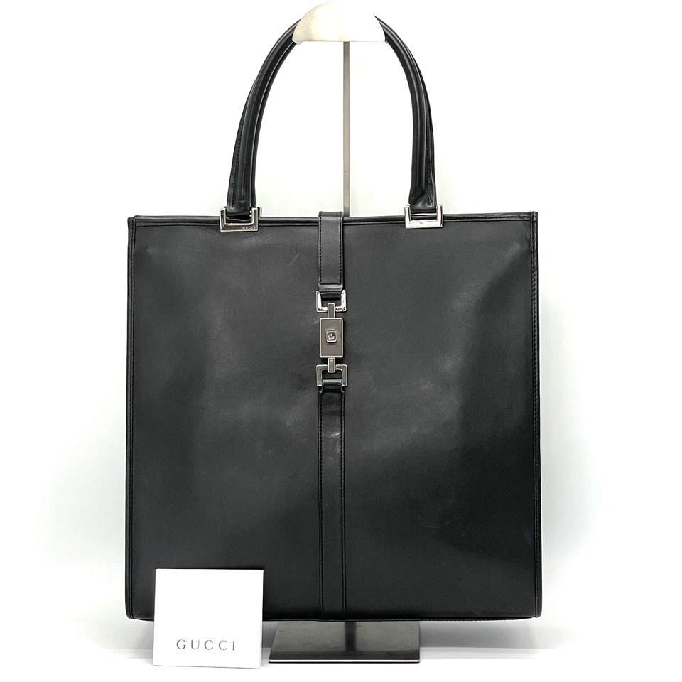 GUCCI Jackie Bolso de Mano Bolso de Mano Cuero Negro Auténtico Foto 1 de 4