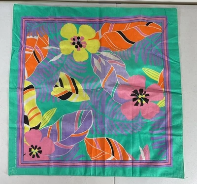 Bandana Tropical Monstera Plantas Bufanda Pastel Neón VIBRANTE De Colección Años 80/1990 Foto 1 de 4