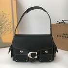 Coach Cargo Turnlock Soft Tabby CU124 Shoulder Bag Black Leather Outlet New