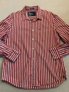 American Eagle Shirt Men's ExtraLarge Vintage Fit Red Retro Stripe Button Up - Picture 1 of 4