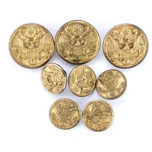 Juego de 8 botones de latón Waterbury EE. UU. Navy Eagle E Pluribus sello Unum - Imagen 1 de 2