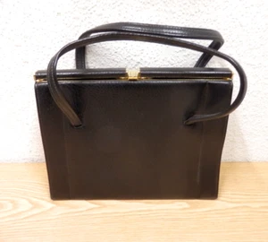 Bolso de mano Great Britain negro cuero sintético latón 30x24 cm - Imagen 1 de 4
