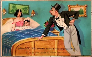 Comic Couple Get Caught Vintage Postcard B227 - Picture 1 of 2
