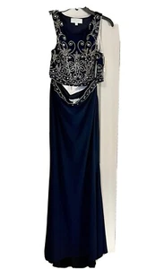 Camille La Vie Blue & Silver Long 2 pieces Dress size 10. Brand New With Tag. - Picture 1 of 9