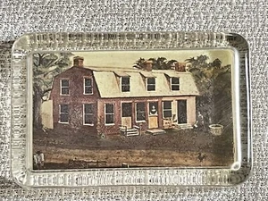 Vintage Glass Photo Paperweight Home Of John Fenwick Salem, N.J. - Picture 1 of 3
