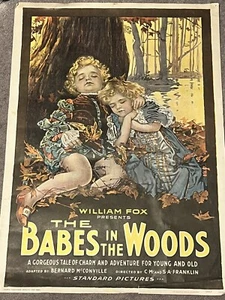 William Fox Present Babes in the woods  A 1917 Original Poster 21”x 29” - Picture 1 of 8