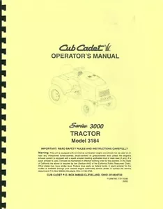 Cub Cadet 3184 Traktor Bedienungsanleitung - Bild 1 von 2