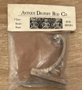 Antique Drapery Rod Co 3” Bronze GRACE Brackets 1 Pair BRNGRA Metal USA - Picture 1 of 4