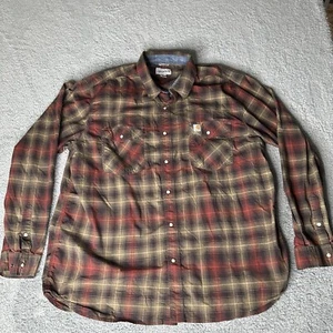 Carhartt Shirt Mens 2XL Multicolor Plaid Relaxed Fit Bozeman Pearl Snap Relaxed - Picture 1 of 4