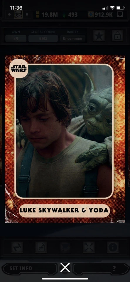 Topps Star Wars Digital Card Trader Fan's Choice 7 Luke & Yoda Insert Award - Image 1 of 1
