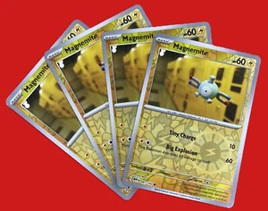 4X Pokemon Juego de Cartas Coleccionables Magnemite 081/165 HOLO INVERSO Escarlata y Violeta 151 Inglés Casi Nuevo - Imagen 1 de 2