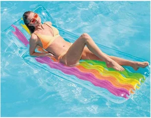 58724EU - Materassino Gonfiabile Mare Rainbow, Vinile, Multicolore, 203x84 cm - Foto 1 di 2