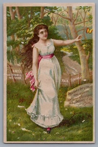1800s Victorian Trade Card Hall's Vegetable Sicilian Hair Renewer Nashua, NH - Picture 1 of 2