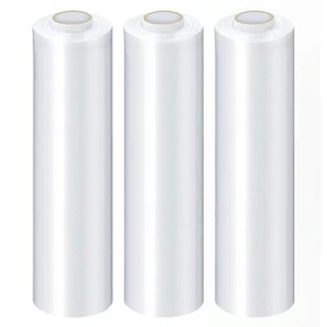 12" x 1500' Cast Hand Stretch Film Packing Clear Wrap, 70 Gauge, 1500 Feet - Picture 1 of 9