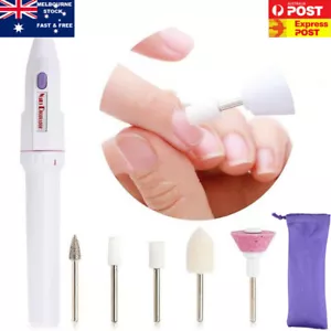 Nail Art Drill Tips Manicure Set Kit File Grinder Polisher Battery Beauty Tool - Picture 1 of 14