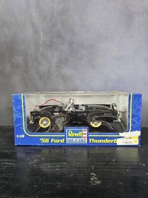 Ford Thunderbird 1956 fundido a presión Revell 1:18 réplica convertible negro nuevo en caja Foto 1 de 4