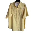 Columbia Men's Pfg Omni Shade Lemon Yellow Fishing Shirt Sz 2Xl