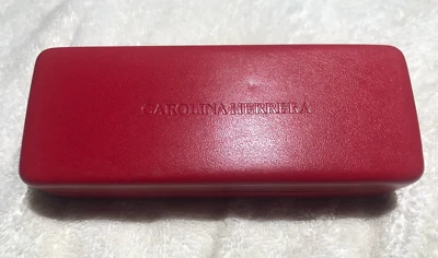 CAROLINA HERRERA Glasses Red Hard Case Holder Black Velvet Lining CASE ONLY - Image 1 of 4