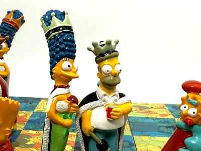 Jeu d'échecs Les Simpson par Cardinal ancien style métal en boîte (2005) dépliant - Photo 1/4