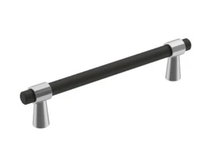 Amerock Mergence Bar Cabinet Pull Matte Black / Satin Nickel 5-1/16 In C to C - Picture 1 of 1