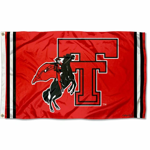 Texas Tech Red Raiders Vintage Retro Throwback Large Outdoor Flag 3x5 new Cover