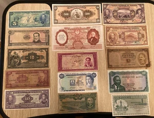 WORLD MIXED COUNTRIES ANGOLA,ARGENTINA,BOLIVIA,PERU, 15 BANKNOTES LOT NICE. - Picture 1 of 2
