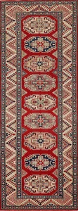 Hand-knotted wool Kazak Runner Rug Traditional Style 9' 3'' X 2' 9'' - Picture 1 of 20
