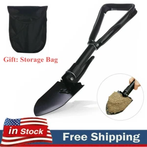 Tri-fold Collapsible Military Folding Shovel Camping Garden Emergency Spade Tool - Picture 1 of 7