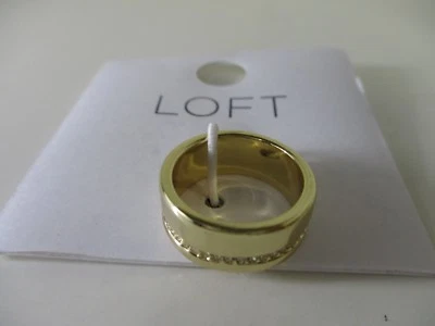 Ann Taylor LOFT Metallic Crystal band RING Sz 6 NWT $39.50 - Image 1 of 3