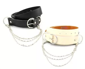 Cintura donna ragazza unisex fibbia nuova casual classica design pelle catena - Foto 1 di 3