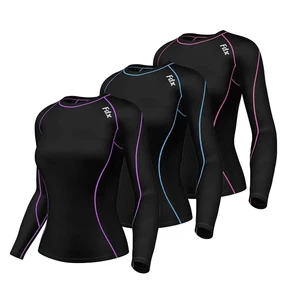 FDX Women's Compression Top Long Sleeve Base Layer Running Gym Training Top