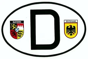 Aufkleber D mit Wappen Bayern und Deutschland 110 x 165 mm Sticker Tattoo Auto - Bild 1 von 1
