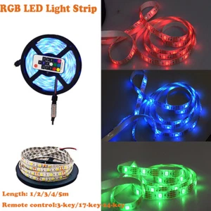 1-5M 5050 RGB LED Lichtstreifen Farb Verändernd Klebeband Mit Fernbedient - Bild 1 von 13