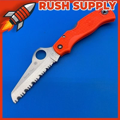 Spyderco Knives Rescue 79mm Lockback Orange VG-10 Stainless SpyderEdge - C45SOR - Image 1 of 4