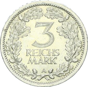 Weimarer Republik 3 Reichsmark 1931 A Silber vz J 349 - Picture 1 of 3