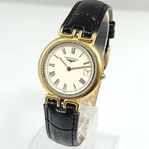 RARE!! LONGINES FLAGSHIP L161.2 MEN'S DATE WHITE VINTAGE WATCH SWISS QUARTZ G24 - Picture 1 of 12