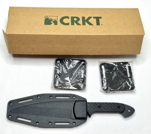 CRKT Dragon 2010KN - Fixed Blade Knife with Sheath - Black Plain Edge - w/Box - Picture 1 of 8