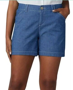Lee Women's Regular Fit Chino Bermuda Short - Size 4 Rinse Chambray - Picture 1 of 2
