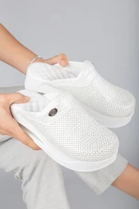 scarpe ortopediche donna zoccoli, zoccoli bianchi, argento, ospedale, infermiera, sandali,airmax - Foto 1 di 10