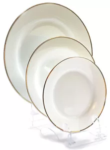 Soporte de exhibición de acírico transparente triple de 3 piezas: plato de trío, tazón, cena o lateral - Imagen 1 de 2