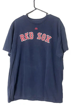 Boston Red Sox Jersey T Shirt Majestic Dustin Pedroia MLB Baseball Blue Size XL - Image 1 of 4